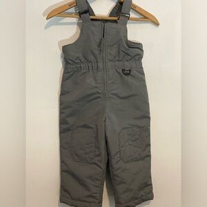 WONDERKIDS SNOWBIB OVERALLS UNISEX WATERPROOF INSULATED FLEECE LINED GRAY 3T